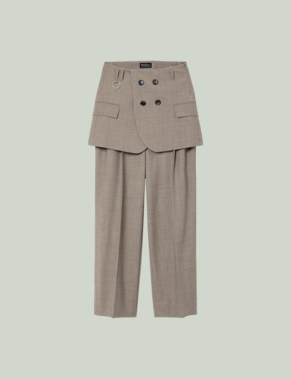Tailored Detail Wide Pants / beige