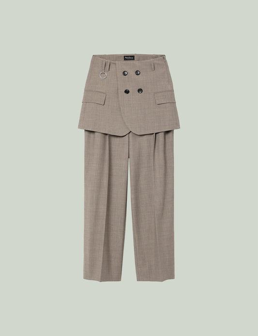 Tailored Detail Wide Pants / beige