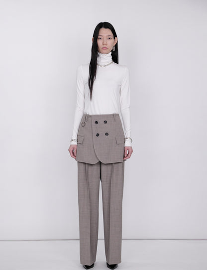 Tailored Detail Wide Pants / beige
