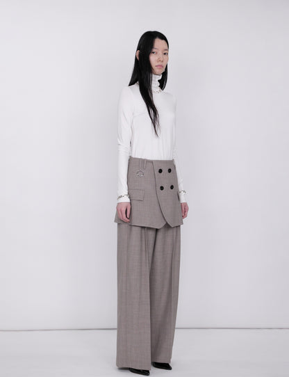 Tailored Detail Wide Pants / beige