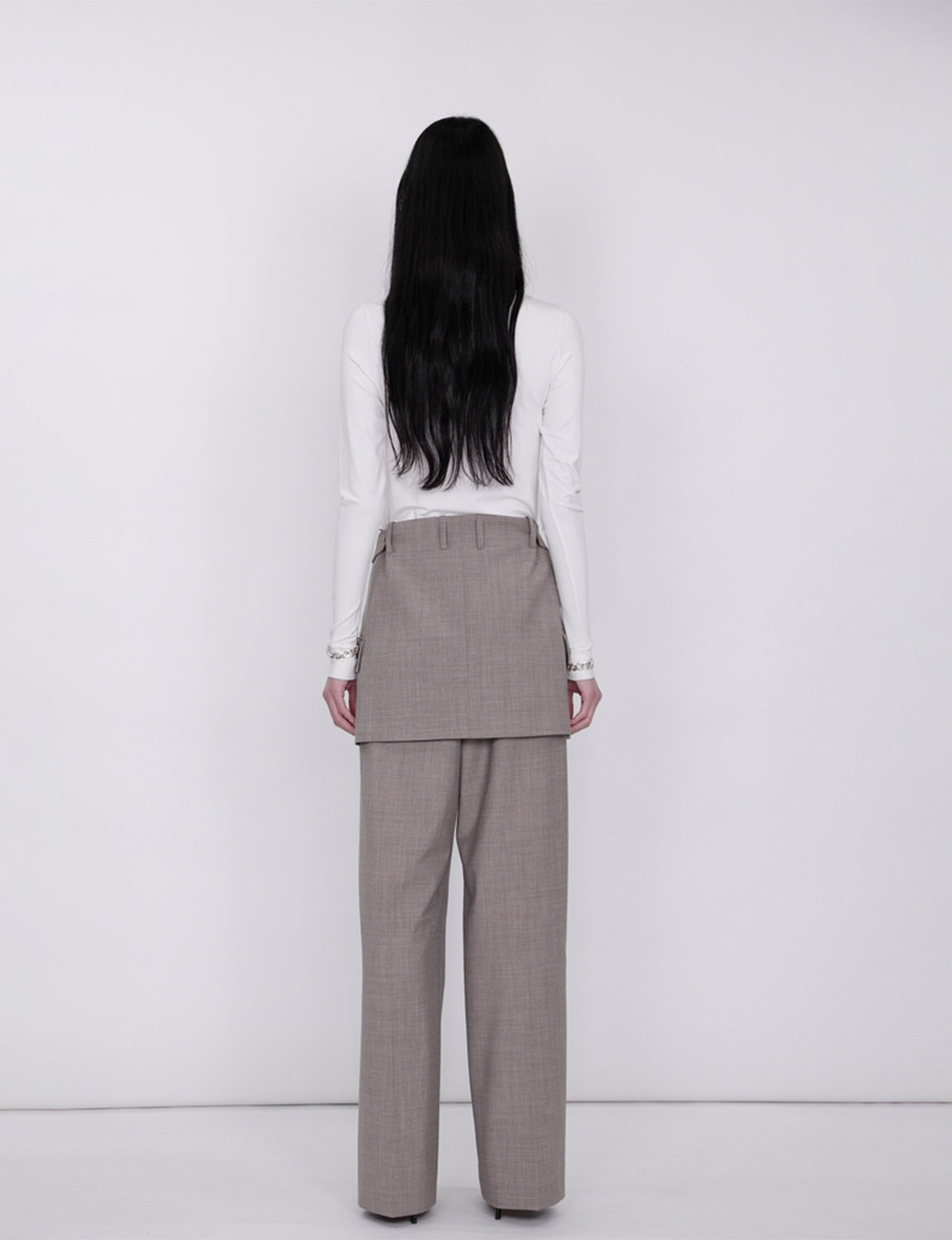 Tailored Detail Wide Pants / beige