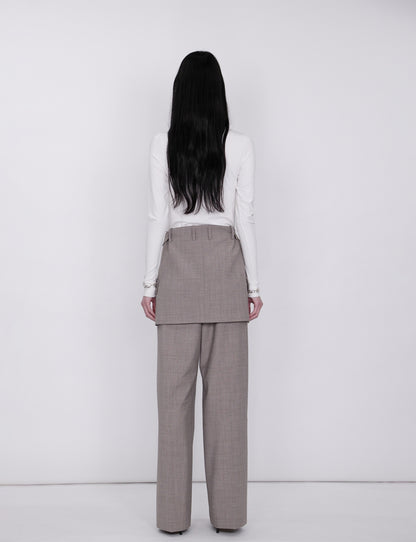 Tailored Detail Wide Pants / beige