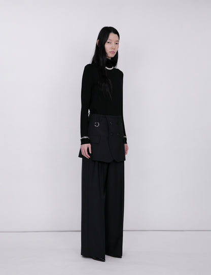 Tailored Detail Wide Pants / black