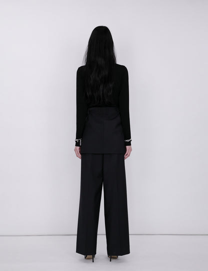 Tailored Detail Wide Pants / black