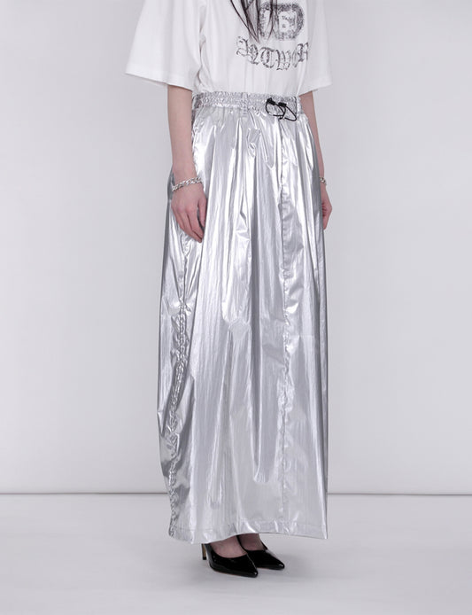 Back Slit Skirt / silver