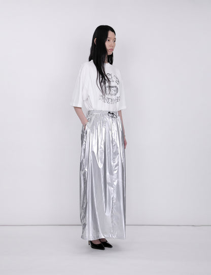 Back Slit Skirt / silver