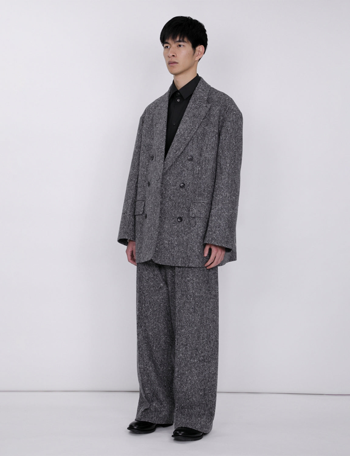 Oversized Double Breasted Jacket / tweed