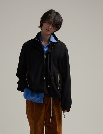 BED j.w. FORD &quot;No Stress – Black” Half Zip Blouson｜ベッドフォード &quot;ノーストレス – ブラック” ハーフジップブルゾン メンズモデル着用