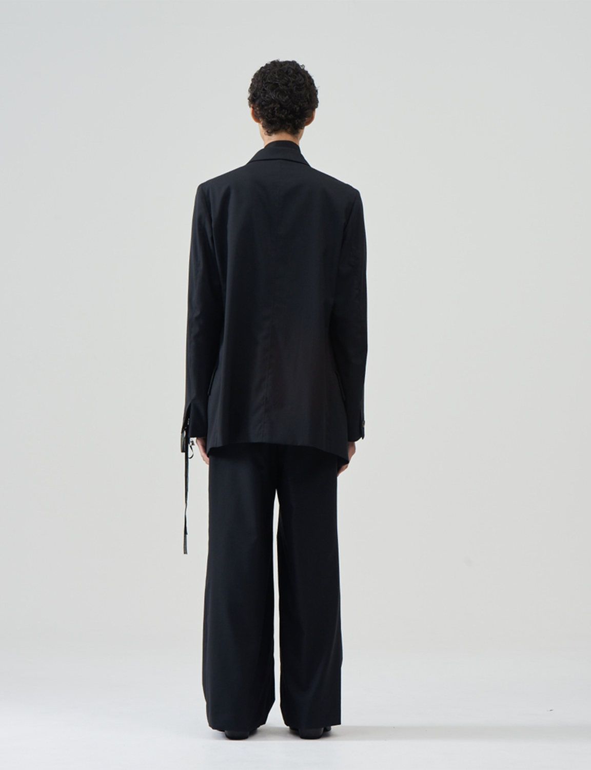 Wool Double-Breasted Jacket – Black