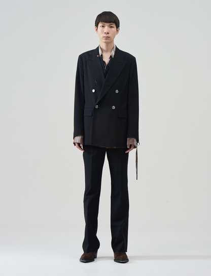 BED j.w. FORD - Cotton-Wool Double-Breasted Jacket – Black – The BED j.w. FORD - Cotton-Wool Double-Breasted Jacket – Black – The