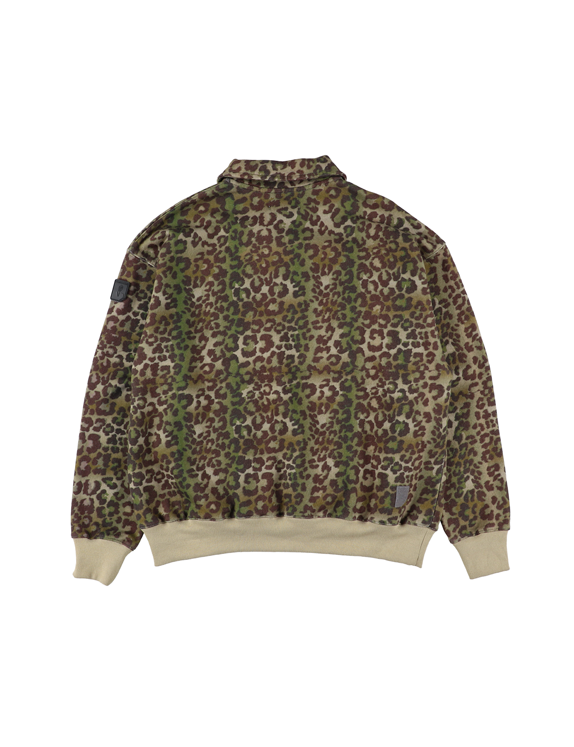 HALF-ZIP COLLAR SWEATSHIRT LEOPARD