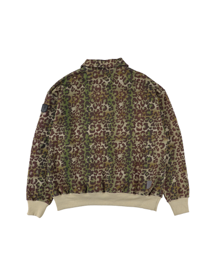 HALF-ZIP COLLAR SWEATSHIRT LEOPARD