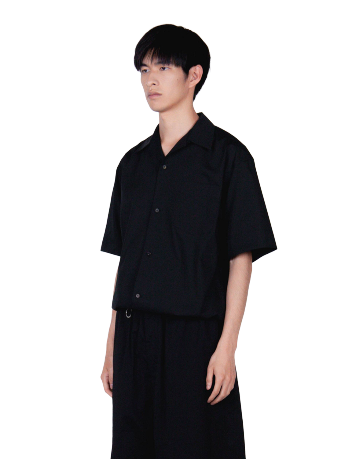 Open Collar Shirt (MID) / black