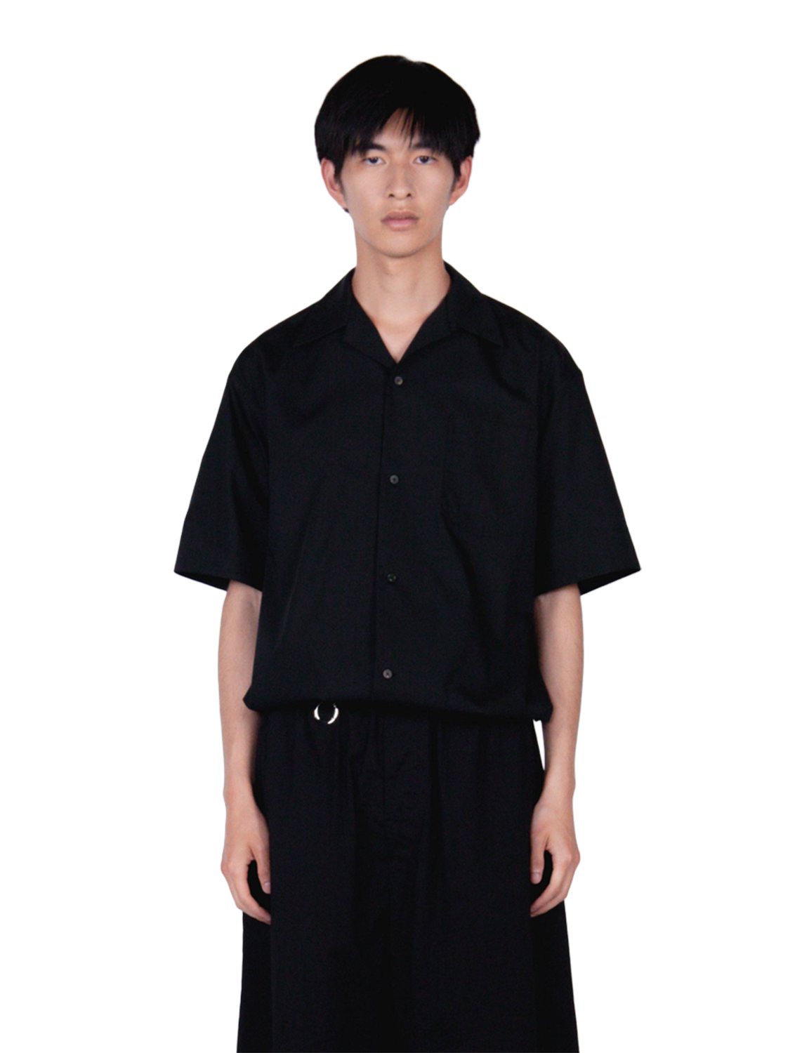 Open Collar Shirt (MID) / black