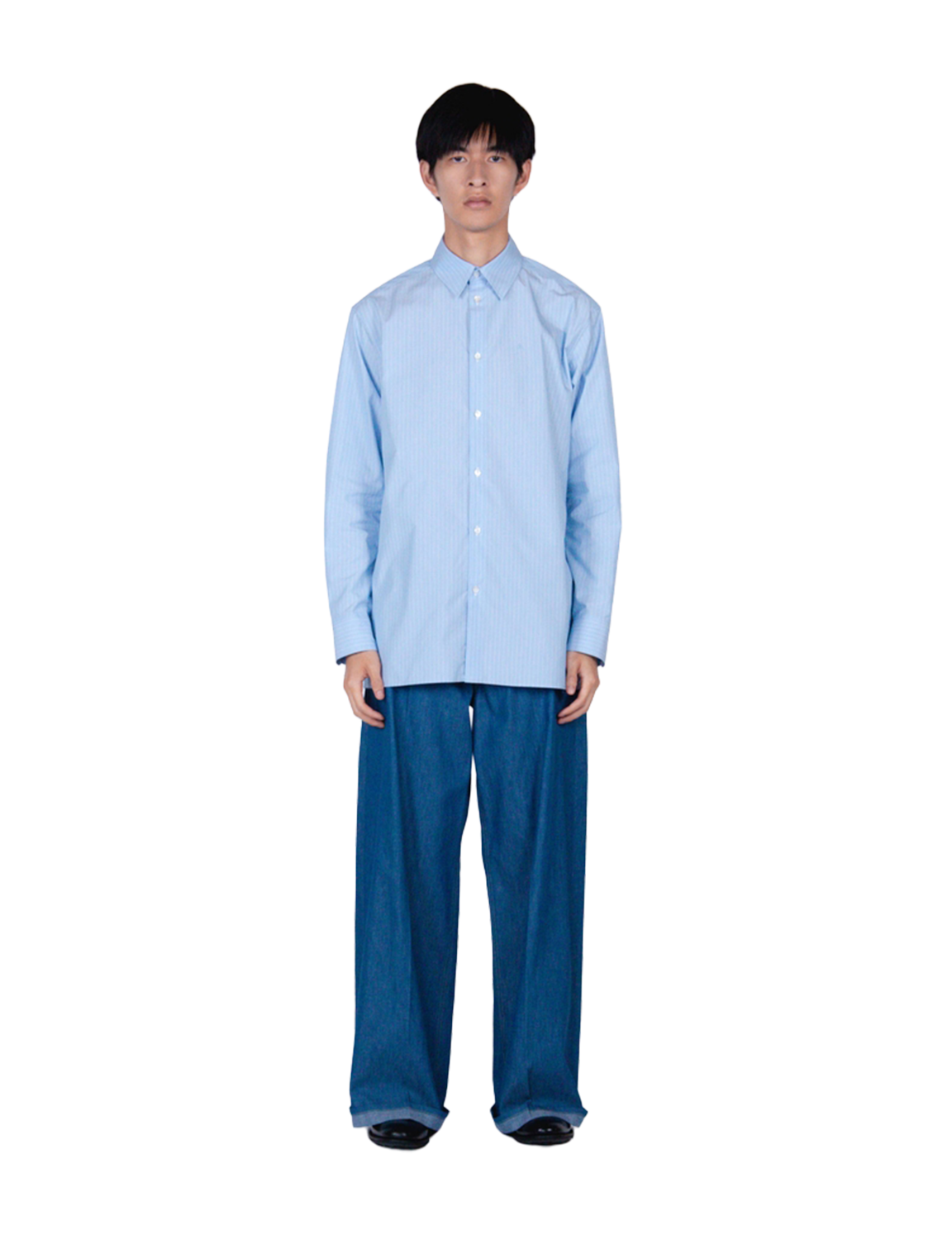 ROMAN / Midsize Shirt / sax stripe