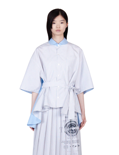 Flare Blouse / mix stripe