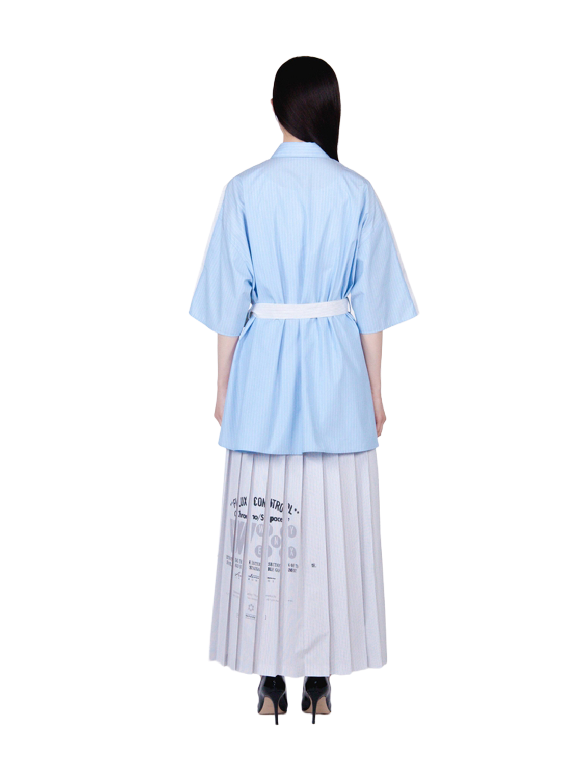 Flare Blouse / mix stripe