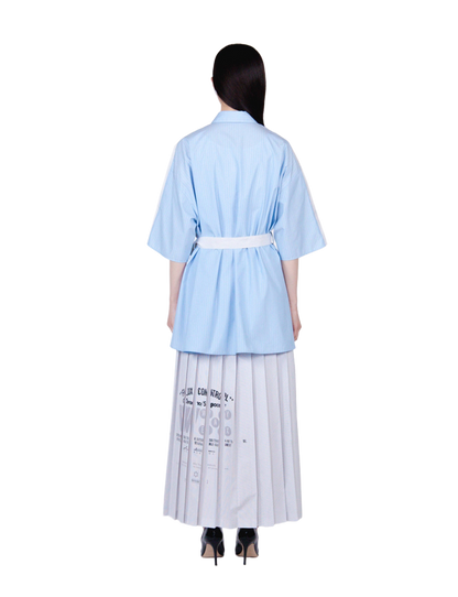 Flare Blouse / mix stripe