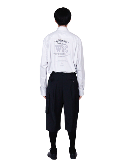 Wide Cargo Shorts / gray stripe