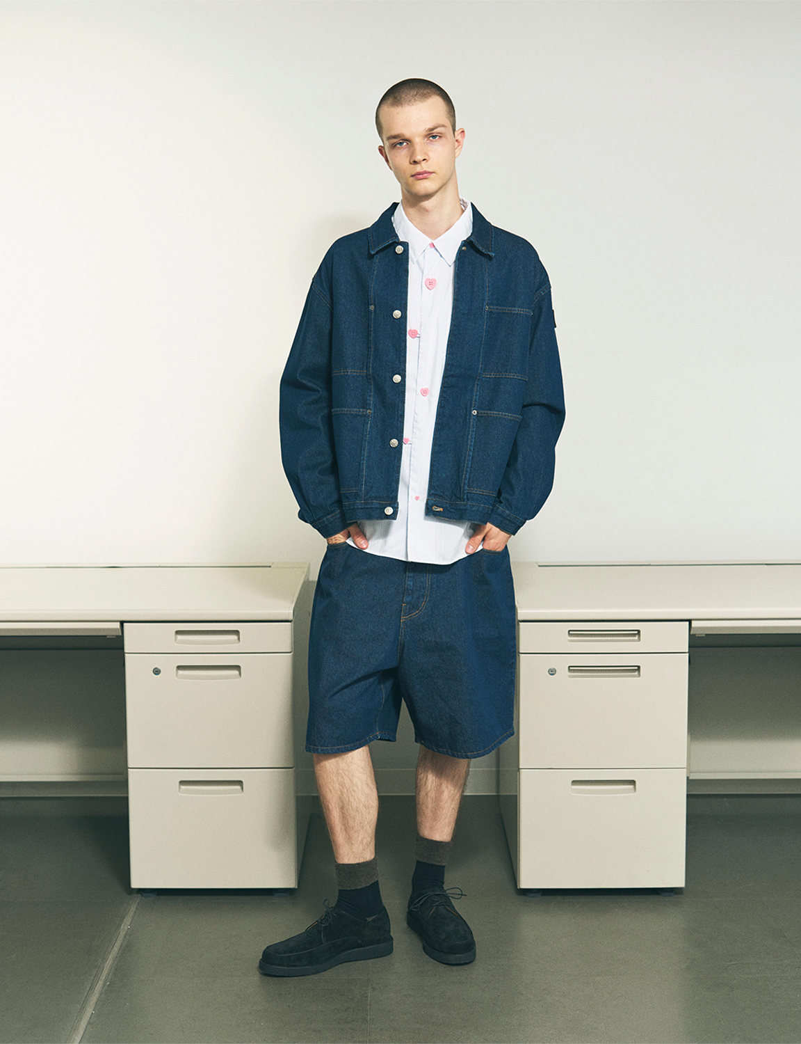 DENIM RIVET CHORE JACKET