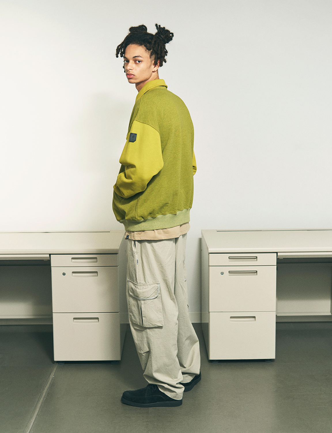 HALF-ZIP COLLAR SWEATSHIRT DYED HEATHER