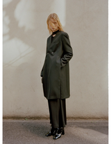 Collar Less Hidden Pocket Coat / beige