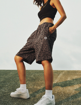LEOPARD PATTERNED SWEAT SHORTS