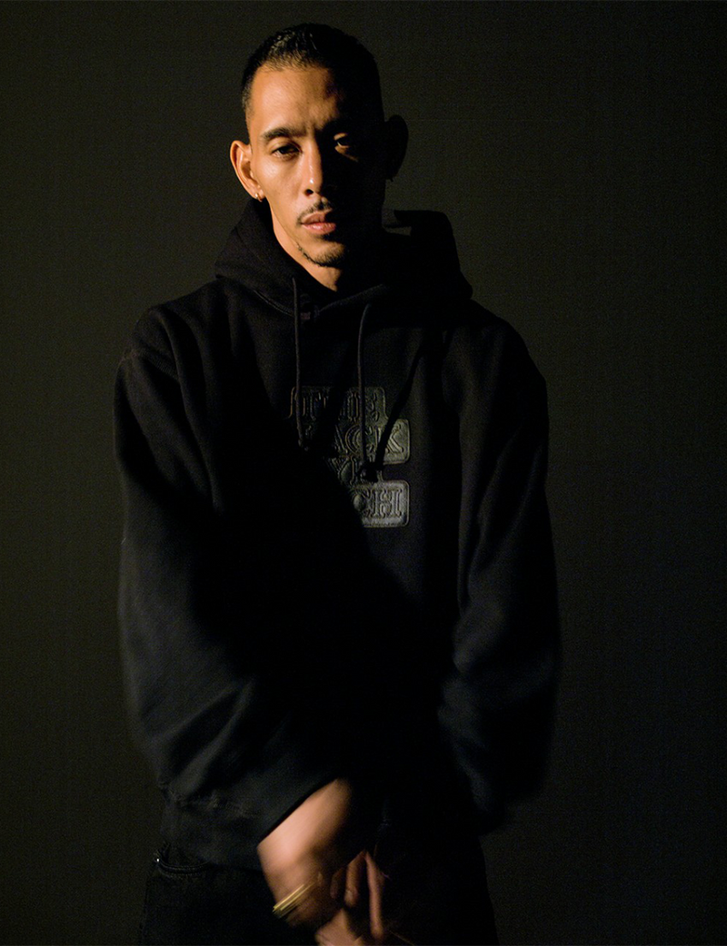 LEATHER OG LABEL HOODIE