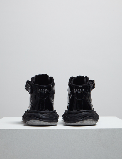 "WAYNE" OG Sole Patent Leather High-top Sneaker – Black