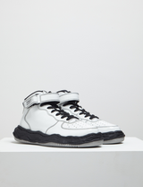 "WAYNE" OG Sole Patent Leather High-top Sneaker – White