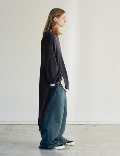 HIGH-LOW ZIPPER KNIT