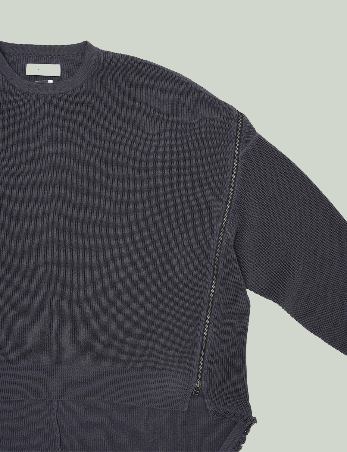 HIGH-LOW ZIPPER KNIT