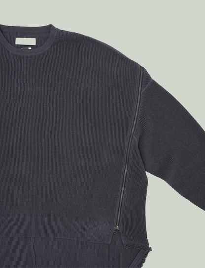 HIGH-LOW ZIPPER KNIT