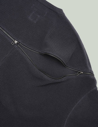 HIGH-LOW ZIPPER KNIT
