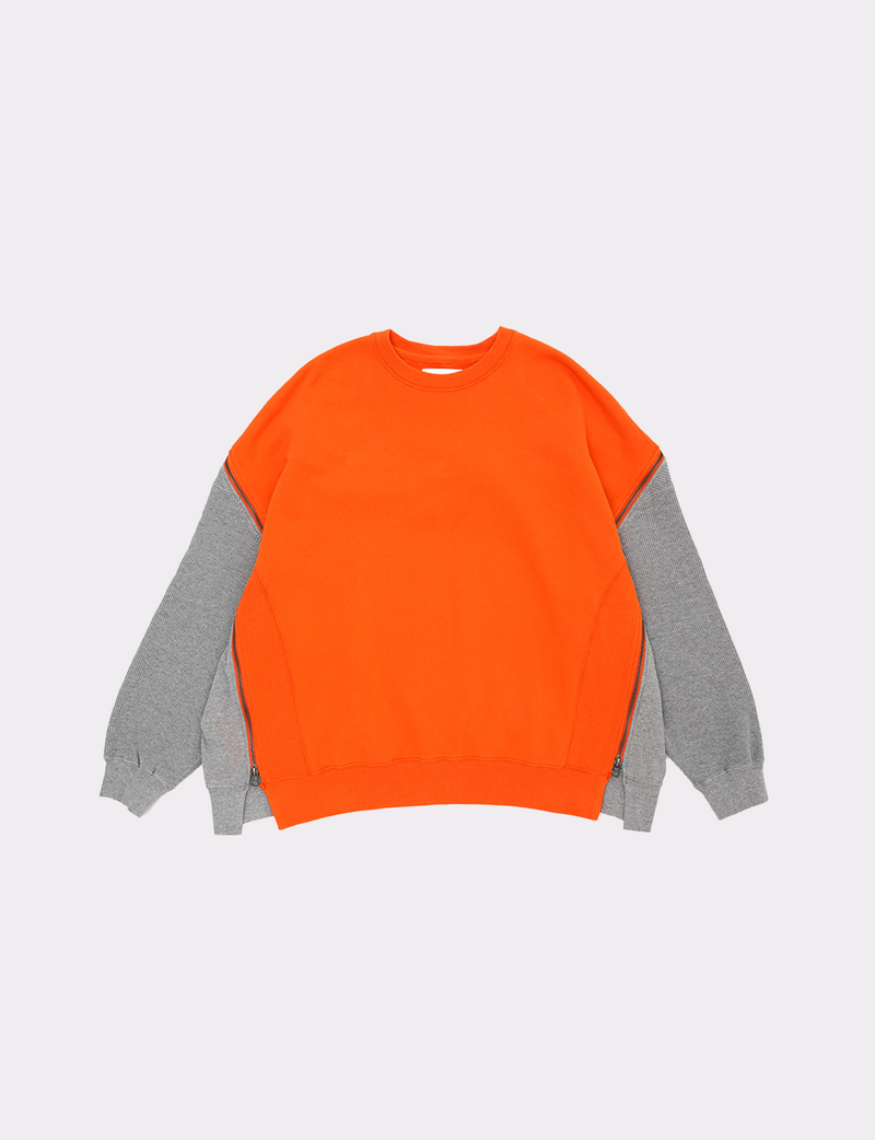 ZIPPER WAFFLE SWEAT