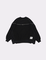 ZIPPER WAFFLE SWEAT