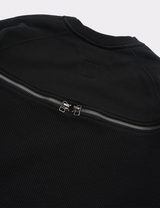 ZIPPER WAFFLE SWEAT