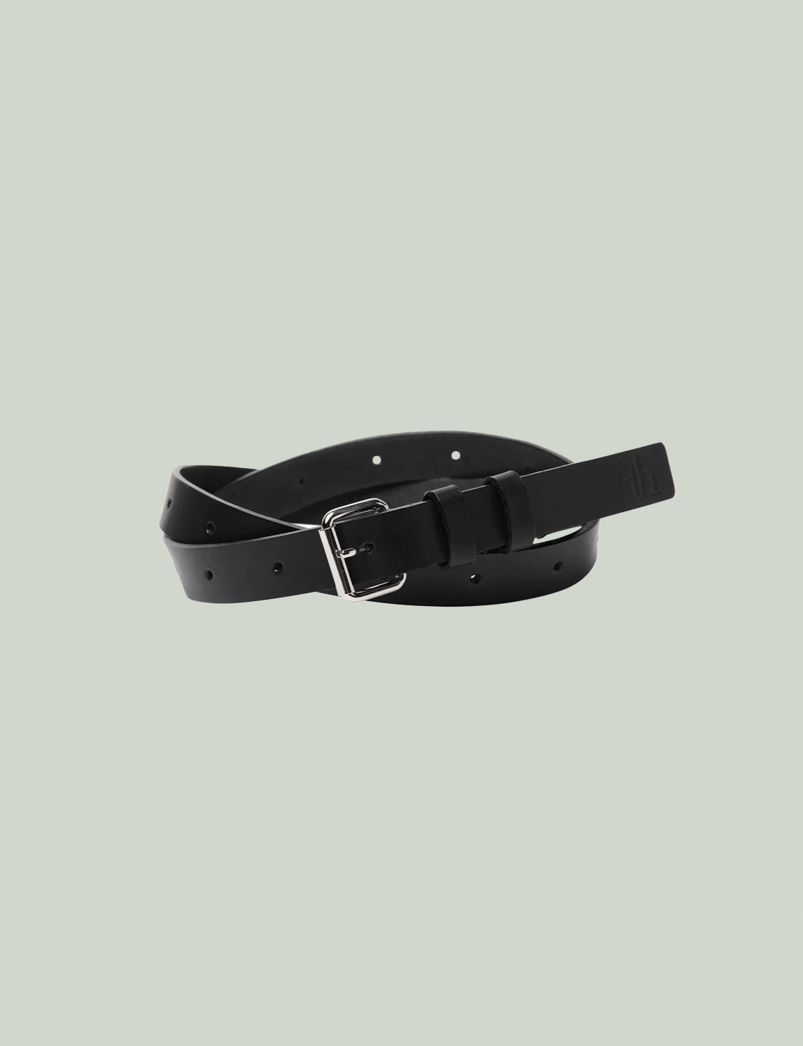 Leather Belt SKI 20 / black × silver