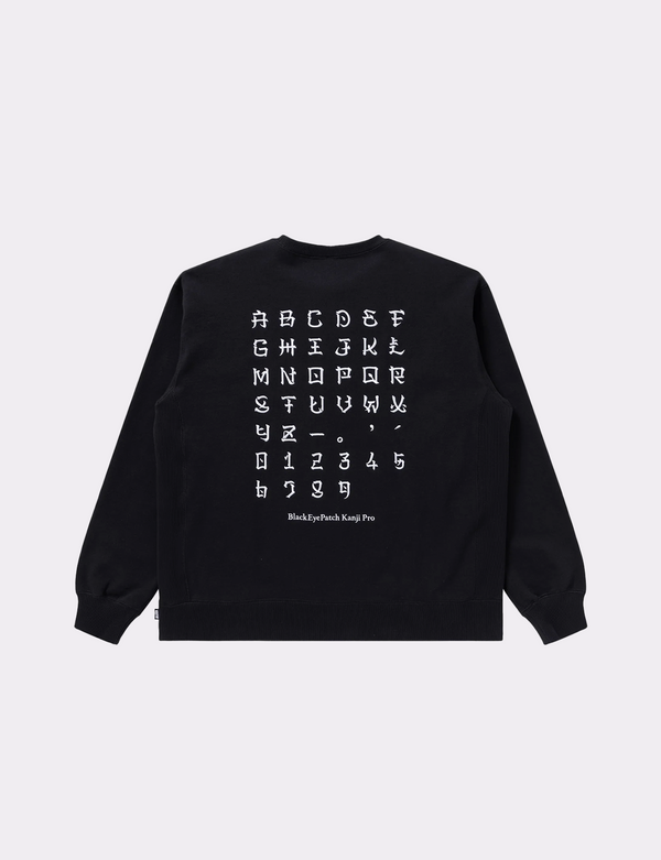 KANJI LABEL TYPEFACE CREW SWEAT