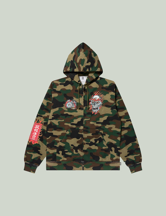 UE SKULL MONEY DRAGON ZIP HOODIE