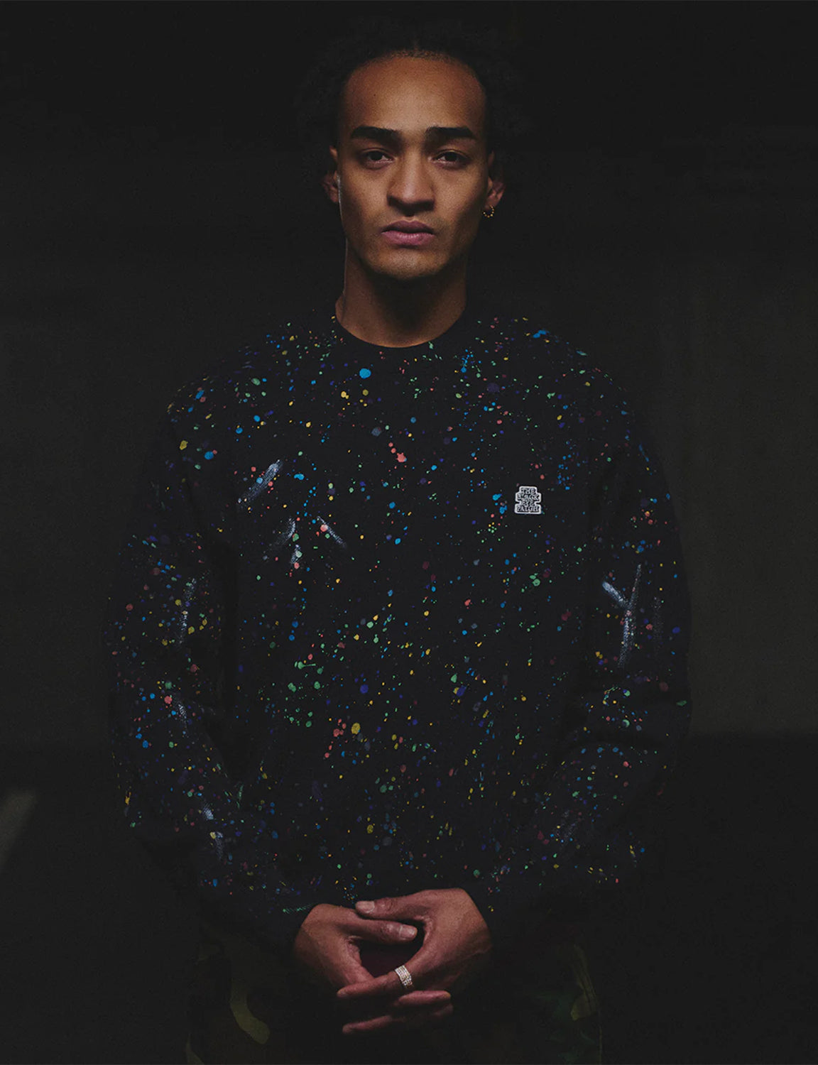 SMALL OG PAINT SPLATTERED CREW SWEAT