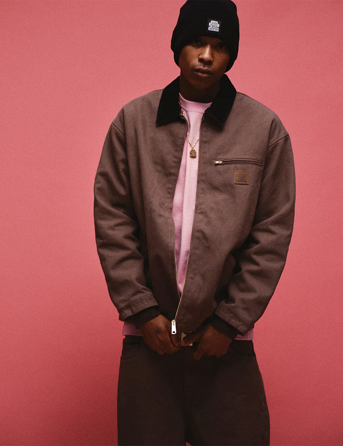 LEATHER PATCHED DUCK JACKET
