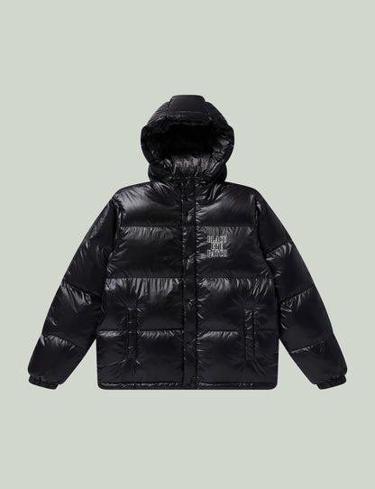 STENCIL LOGO HOODED DOWN JACKET