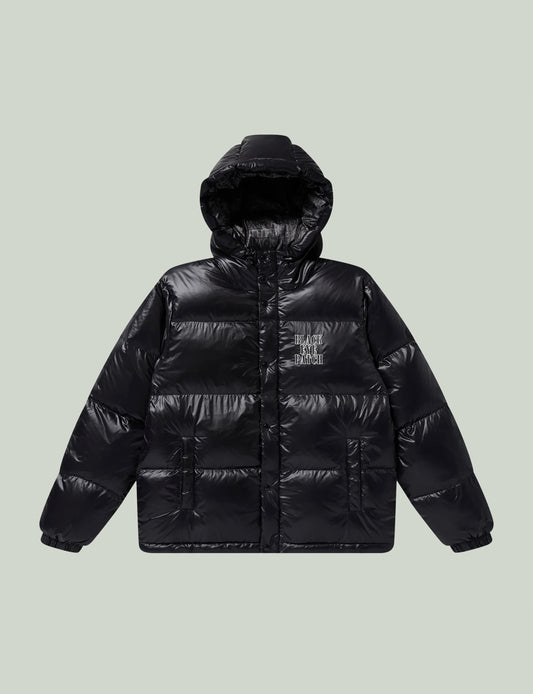 STENCIL LOGO HOODED DOWN JACKET