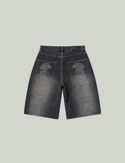 OG DRAGON BAGGY DENIM SHORTS