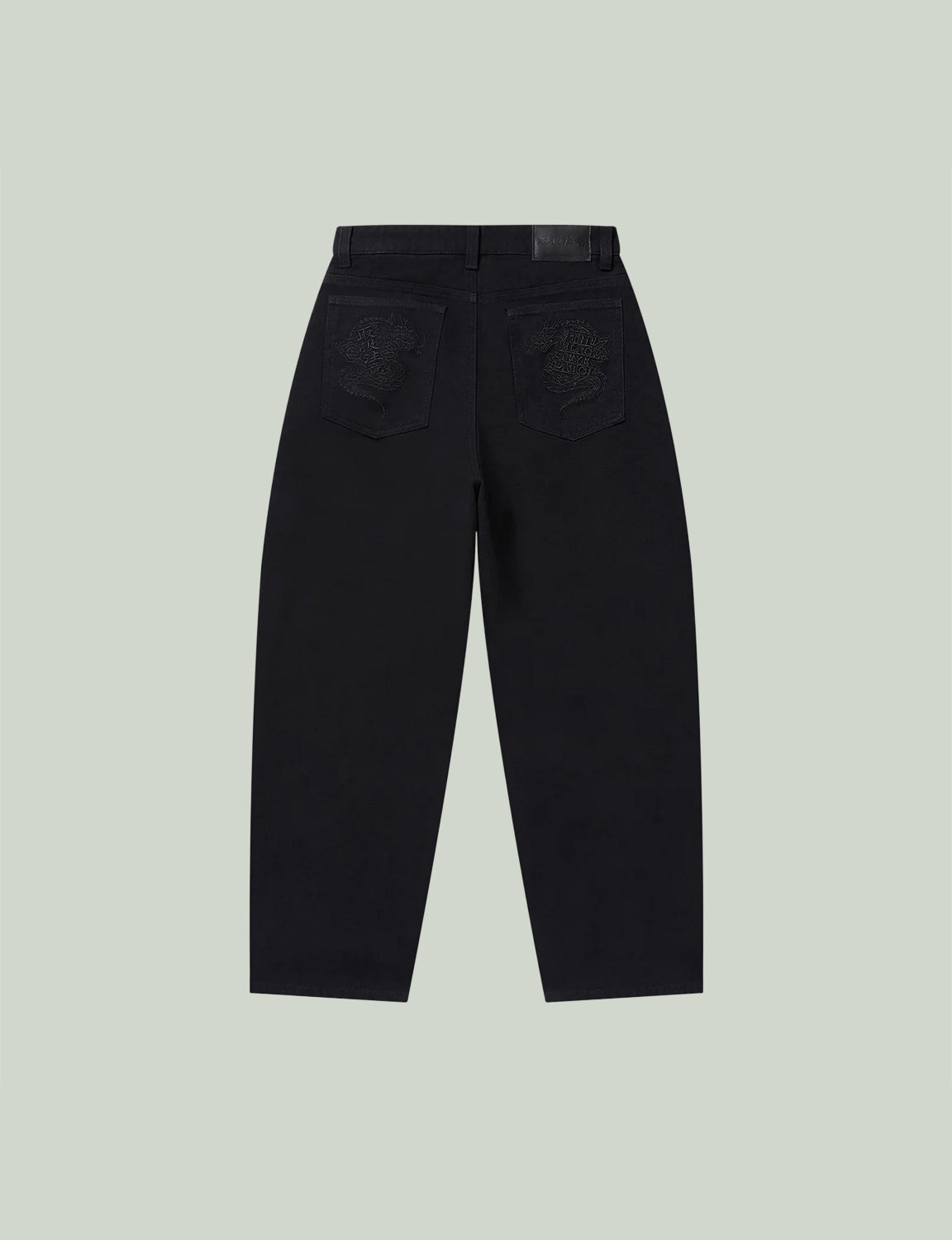 DRAGONS EMBROIDERED WASHED BAGGY PANTS