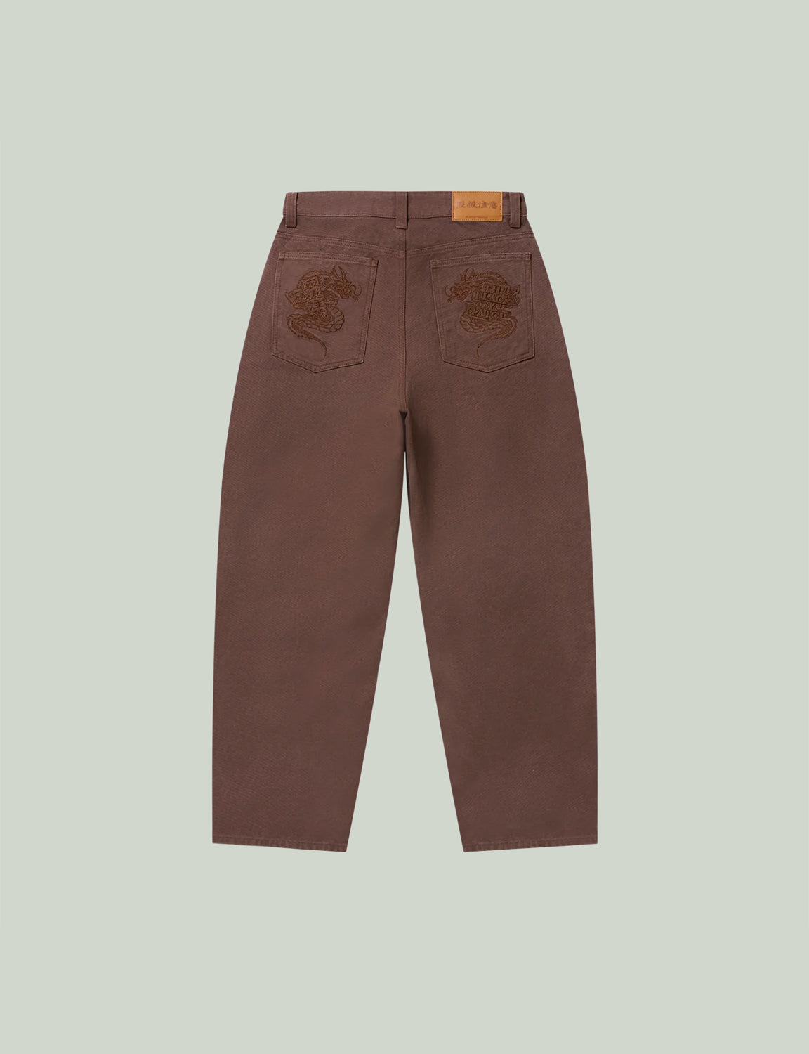 DRAGONS EMBROIDERED WASHED BAGGY PANTS