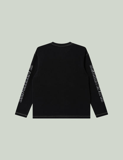 STENCIL LOGO HENLEY NECK L/S TEE