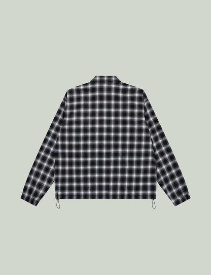 COLLARED HALF ZIP FLANNEL PULLOVER