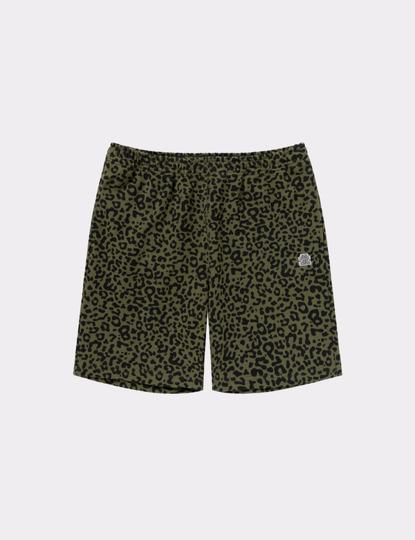 LEOPARD PATTERNED SWEAT SHORTS